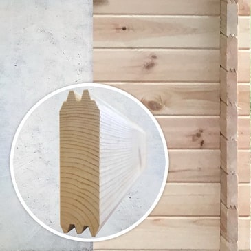 Брус профилированный 44x143 (134)x6000 с зарезанными чашками (домокомплект)