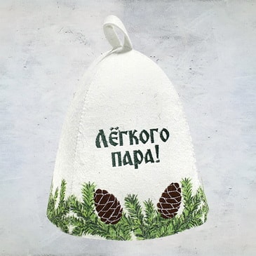 Шапка банная принт и выш. "Еловая"