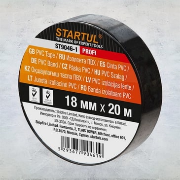 Изолента ПВХ 18ммх20м черная STARTUL PROFI (130 мкм)