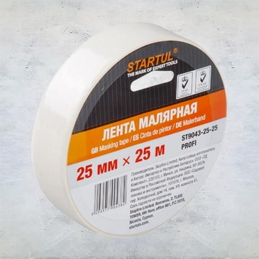 Лента малярная 25ммх25м STARTUL PROFI белая