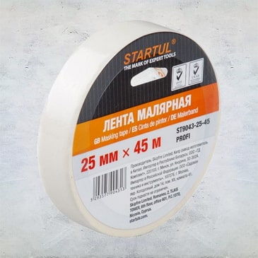 Лента малярная 25ммх45м STARTUL PROFI белая