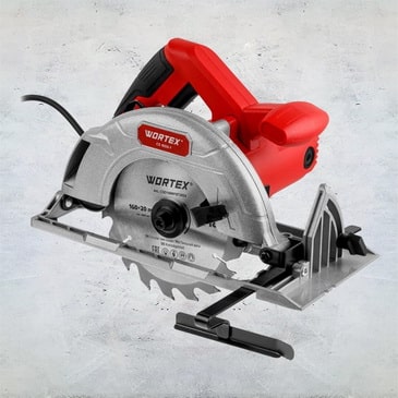 Циркулярная пила WORTEX CS 1655-1 в кор. 1200 Вт, 160 мм, пропил до 55 мм, алюм. Подошва