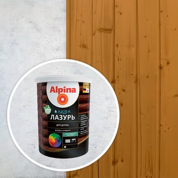 Лазурь для дерева Alpina АКВА, орех, 2.5 л