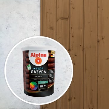 Лазурь для дерева Alpina АКВА, палисандр, 2.5 л