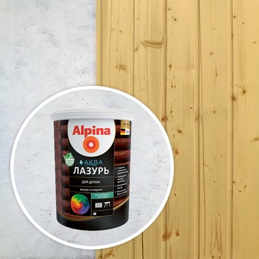 Лазурь для дерева Alpina АКВА, сосна, 2.5 л