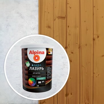 Лазурь для дерева Alpina АКВА, тик, 0.9 л