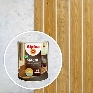 Масло для террас, лестниц и мебели Alpina, орех, 2 л