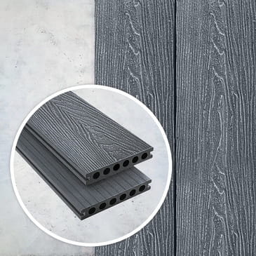 Террасная доска ДПК серия PRO с 3D-тиснением 25×143x6000 графит