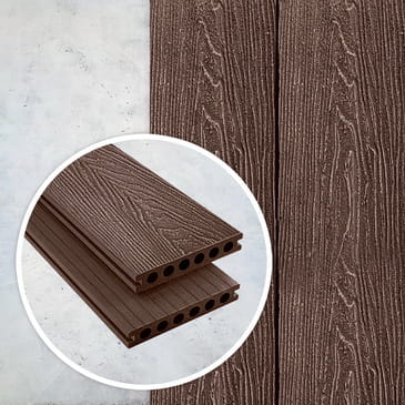 Террасная доска ДПК серия PRO с 3D-тиснением 25×143x6000 шоколад
