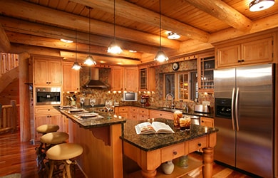 Балки в интерьере кухни