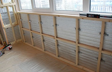 Обрешетка балкона из бруска