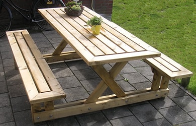 Садовая мебель из строганой доски