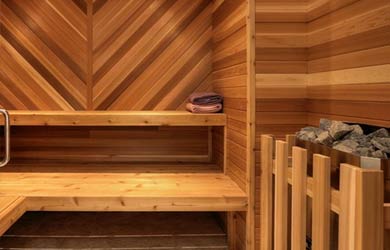 Уголок в отделке бани