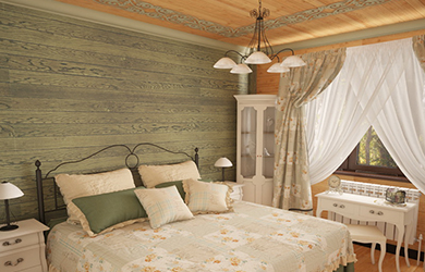 Декоративная отделка стен спальни